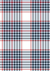 A seamless pattern of red navy and white checkered fabric with a classic design