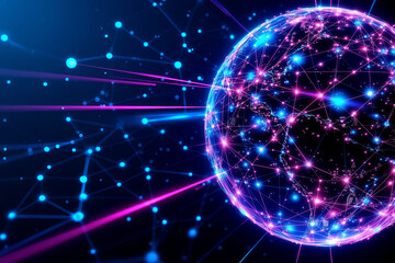 Futuristic Global Digital Network Connecting AI, Big Data, Internet, Cybersecurity and Communication