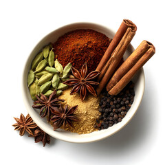 Aromatic spices arranged in a bowl for culinary use
