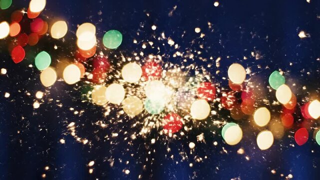 Blurred festive string lights abstract background for celebrations and events