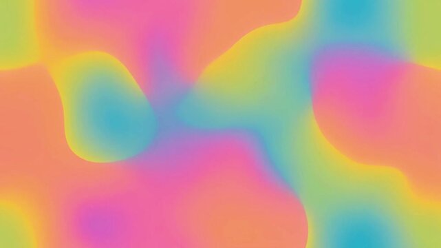 Abstract Holographic Fluid Gradient Loop, Vibrant Neon Liquid Motion Background, Seamless Psychedelic Soft Blurry Color Waves