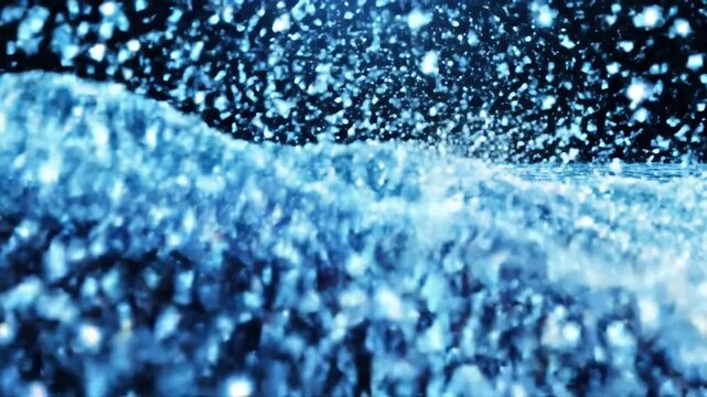 Hologram blue background. Wave animation fluid Effect. Information sea concept
