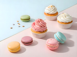 Obraz premium Soft Pastel Food Scene 1