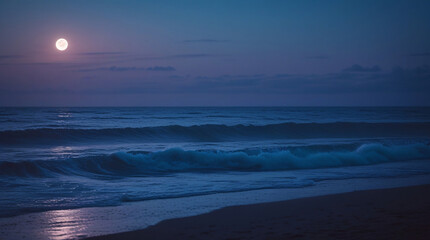 sunset on the beach. Generative AI