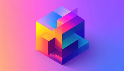 Obraz premium Abstract isometric geometric form