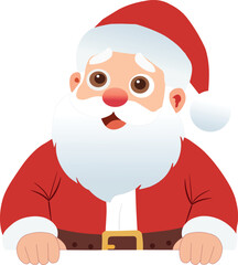 Santa Claus Peeking Over Christmas Holiday