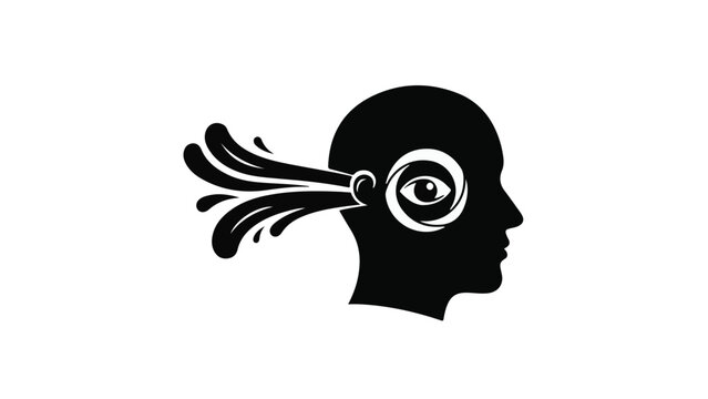 Creative thought exploding from a silhouette head, symbolizing imagination and ideas