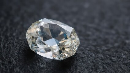 Sparkling Diamond on Dark Surface - A Study in Light and Reflection.