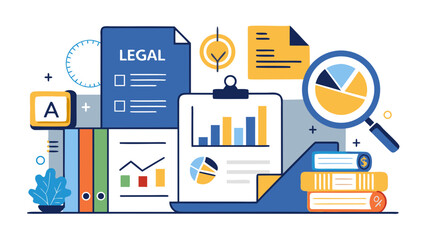 A colorful image of a desk with a laptop, a stack of books, and a magnifying glass. The image is titled 