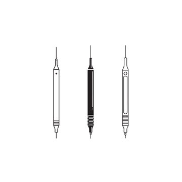 Electrosurgical Pencil line art for precise surgical illustration