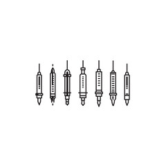 Electrosurgical Pencil line art depicting essential clinical tool