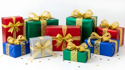 Holiday Gift Box Collection with Gold Bow Decor