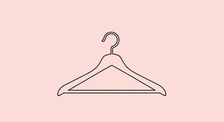 Clothes Hanger Icon Vector – Wardrobe Garment Holder Silhouette, Fashion Closet Symbol