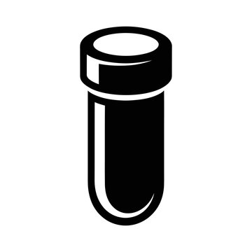 Black silhouette of a tiny pill-tube geocache