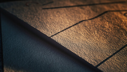 Close-up abstract of a finely textured material with a sharp fold, creating a dynamic interplay of light and shadow