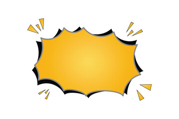 Comic speech bubble burst on white background