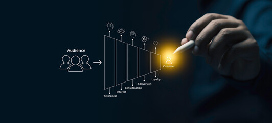 Niche marketing and personalization concept. Marketing segmentation strategy and consumer analysis. Marketer analyze target customer data.