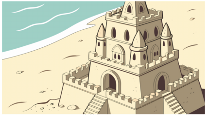 Golden sunset lighthouse on rugged coastal cliffs with dramatic ocean waves