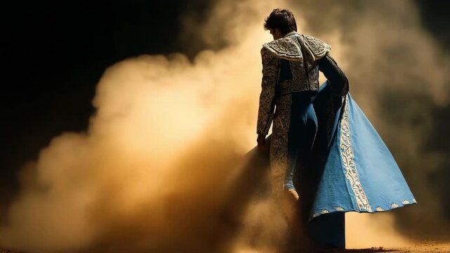 Torero haciendo faena en traje de luces