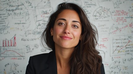 Fototapeta premium Woman posing for portrait in office setting.