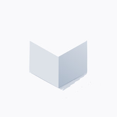 Isometric View of a Simple White Cube.