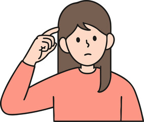 Obraz premium A girl scratching her head