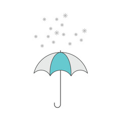 Obraz premium umbrella and snowflake drops illustration