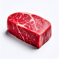 Fresh Beef Slice on White Background