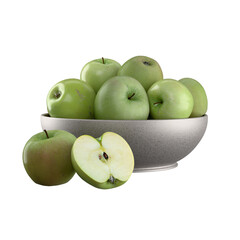 green apples on white background