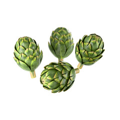 Obraz premium artichokes isolated on white