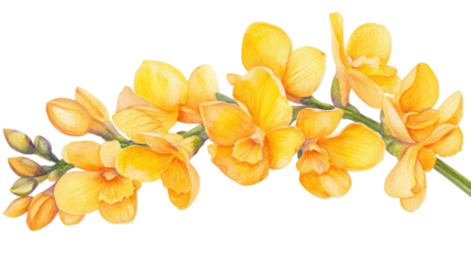 Watercolor tropical flowers painted in vibrant layered botanical style with lush exotic blooms arranged in artistic composition isolated on white background