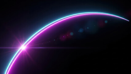 Vibrant pink and purple light trails forming a dynamic stream, symbolizing fast data flow and digital connectivity.