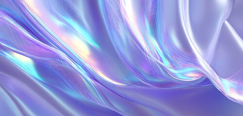 Iridescent chrome arcs glowing over digital lavender mesh background texture
