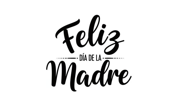 Happy Mother's Day elegant calligraphic lettering design in black on white background. - Powered by Adobe