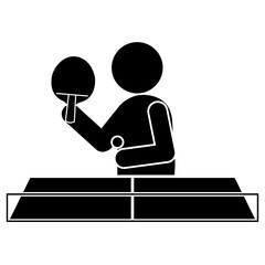 卓球をする人物のピクトグラム