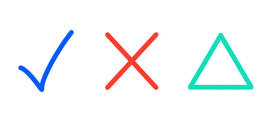 シンプルなチェック・ばつ・三角マーク