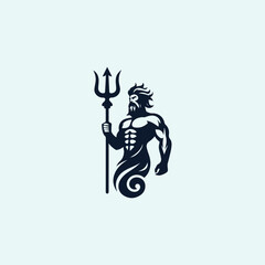 Poseidon God of the Sea Logo