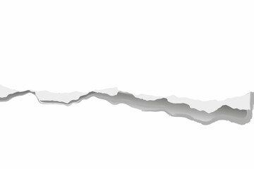 Torn paper edge with a shadowed effect on a white background