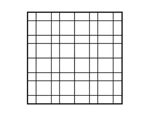 A geometric pattern comprising an orthogonal grid of horizontal and vertical lines creating cells