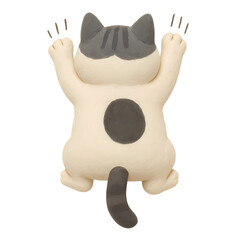 cute cat scratching the wall 