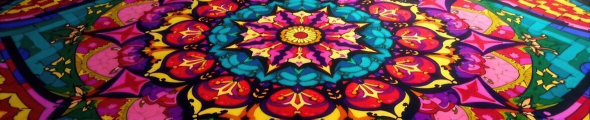 Geometric Rangoli-inspired design with bold lines and contrasting colors , vector, indian design