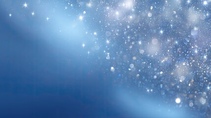 Obraz premium Soft Blue Background with Sparkling Lights and Shimmering Bokeh Effect for Use in Various Creative Projects and Designs