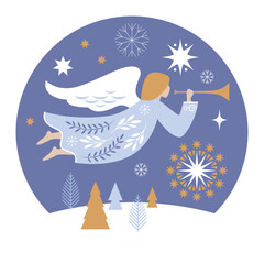 Fototapeta premium Christmas Angel . Christmas card