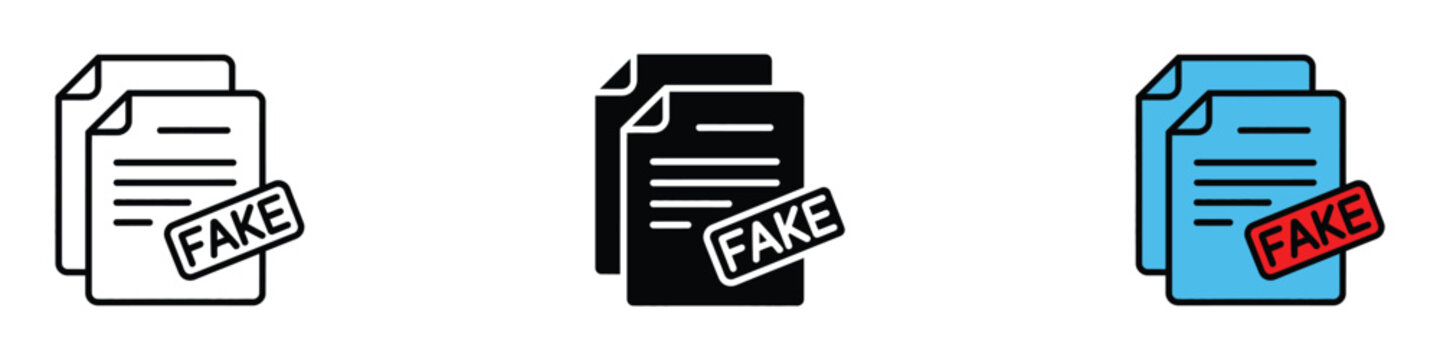 Fake Document icon vector. fake news, fraudulent paperwork symbol. vector illustration.
