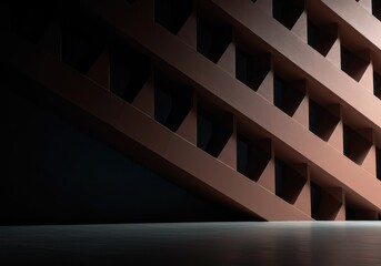 Naklejka premium Abstract architectural pattern showing rhythmic spacing and geometric elements on a smooth surface creating intentional negative space ,systematic ,balance ,parallel