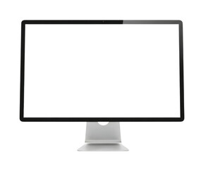 Computer monitor with white screen transparent background cutout png