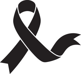 Symbolic black ribbon for aids awareness and remembrance for world aids day cause
