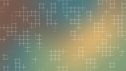 Vintage Retro Soft Grid Pattern on Warm Teal Brown Yellow Gradient