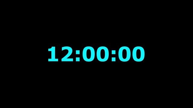 One minute digital countdown timer animation.Happy New Year 2026 Text Reveal on black background.2026 new year video animation. countdown video with alpha channel. 4k animation