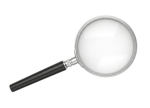 Magnifying glass with black handle transparent background cutout png